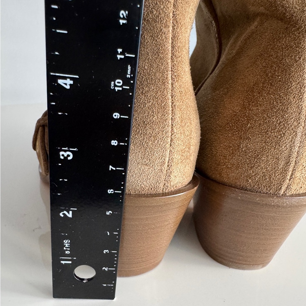 Gianvito Rossi *NEW* Suede Buckle Leather Booties- Size 36.5/ US 6.5 - Picture 5 of 12